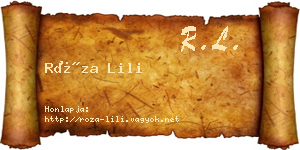 Róza Lili névjegykártya